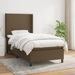 VIDAXL vidaXL Sommier à lattes de lit avec matelas - Marron foncé 90x190 cm