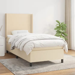 Sommier VidaXL - Crème 90x190 cm Tissu