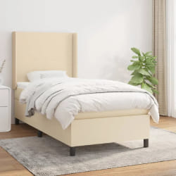 vidaXL Sommier tapissier Crème 90x200cm Tissu