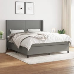 VIDAXL Sommier à lattes et matelas 160x200 cm - Gris foncé