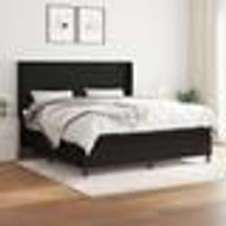 vidaXL Sommier à lattes de lit avec matelas Noir 160x200 cm Tissu - 160 x 200 cm
