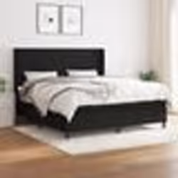 vidaXL Sommier à lattes de lit avec matelas Noir 180x200 cm Tissu - 180 x 200 cm
