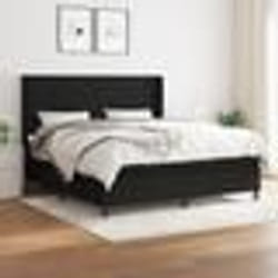 vidaXL Sommier à lattes de lit avec matelas Noir 180x200 cm Tissu - 180 x 200 cm