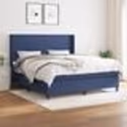 vidaXL Sommier à lattes de lit avec matelas Bleu 180x200 cm Tissu - 180 x 200 cm