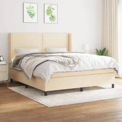 VidaXL sommier à lattes et matelas - Crème