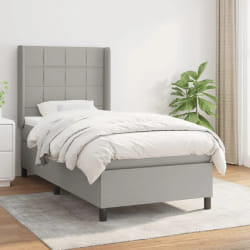 VIDAXL Sommier et Matelas - Gris clair 80x200 cm