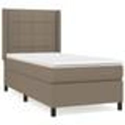 vidaXL Sommier à lattes de lit avec matelas Taupe 80x200 cm Tissu - 80 x 200 cm