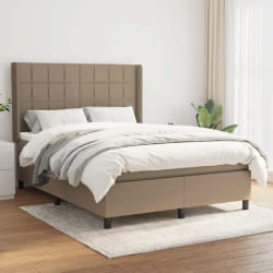vidaXL Sommier à lattes de lit Taupe 140x190