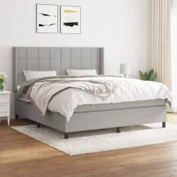 vidaXL Sommier à lattes avec matelas 160x200cm tissu