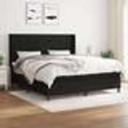 vidaXL Sommier à lattes de lit avec matelas Noir 160x200 cm Tissu - 160 x 200 cm