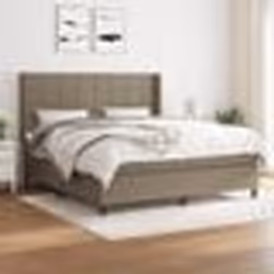 vidaXL Sommier à lattes de lit avec matelas Taupe 160x200 cm Tissu - 160 x 200 cm
