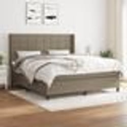 vidaXL Sommier à lattes de lit avec matelas Taupe 160x200 cm Tissu - 160 x 200 cm