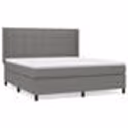 vidaXL Sommier à lattes de lit avec matelas Gris foncé 180x200cm Tissu - 180 x 200 cm