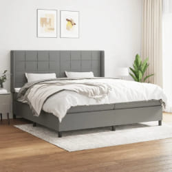 vidaXL Sommier à lattes et matelas gris foncé 200x200