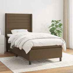 vidaXL Sommier à lattes de lit avec matelas Marron foncé 90x190 cm - 90 x 190 cm
