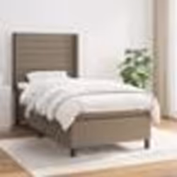 vidaXL Sommier à lattes de lit avec matelas Taupe 90x200 cm Tissu - 90 x 200 cm