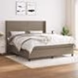 vidaXL Sommier à lattes de lit avec matelas Taupe 160x200 cm Tissu - 160 x 200 cm