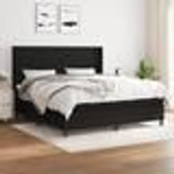 vidaXL Sommier à lattes de lit avec matelas Noir 180x200 cm Tissu - 180 x 200 cm