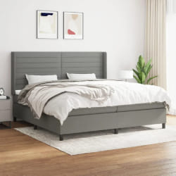 VIDAXL Lit Gris foncé 200x200cm - Tissu
