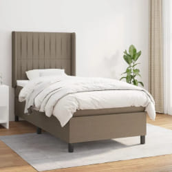 vidaXL Lit tapissier avec matelas 80x200 cm - Taupe