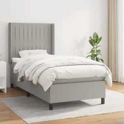 vidaXL Sommier à Lattes et Matelas 90x190 cm Gris clair