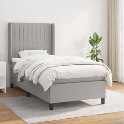 vidaXL Sommier à lattes avec matelas - Gris clair