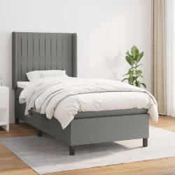 VIDAXL Sommier à lattes et matelas 100x200 - Gris foncé