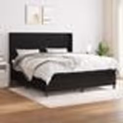 vidaXL Sommier à lattes de lit avec matelas Noir 180x200 cm Tissu - 180 x 200 cm