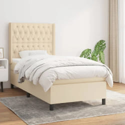 vidaXL Sommier à lattes et matelas - Crème