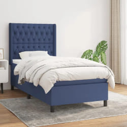 VIDAXL Sommier 90x200 cm - Bleu Tissu