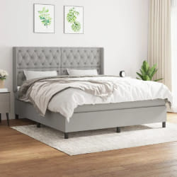 VidaXL Sommier à lattes et matelas gris 160x200