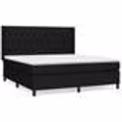 vidaXL Sommier à lattes de lit avec matelas Noir 160x200 cm Tissu - 160 x 200 cm