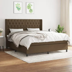 vidaXL Sommier à lattes et matelas 160x200 cm - Marron foncé