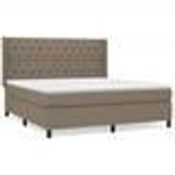 vidaXL Sommier à lattes de lit avec matelas Taupe 160x200 cm Tissu - 160 x 200 cm