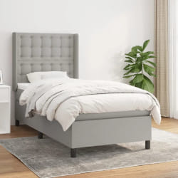 vidaXL Sommier à lattes avec matelas - Gris clair 80x200 cm