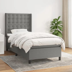 VIDAXL Sommier avec matelas - Gris foncé 80x200 cm