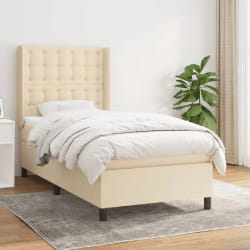 vidaXL Sommier à lattes avec matelas 90x200 cm crème