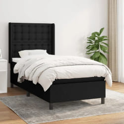 vidaXL Sommier à lattes avec matelas 100x200 cm - Noir