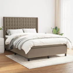 vidaXL Sommier à lattes avec matelas 140x200 cm - Taupe