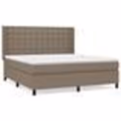 vidaXL Sommier à lattes de lit avec matelas Taupe 160x200 cm Tissu - 160 x 200 cm