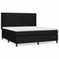 vidaXL Sommier à lattes de lit avec matelas Noir 180x200 cm Tissu - 180 x 200 cm
