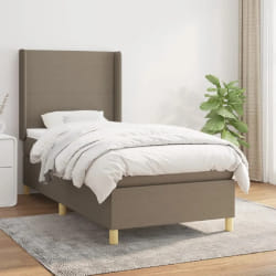 vidaXL Sommier + matelas 90x190 cm - Taupe