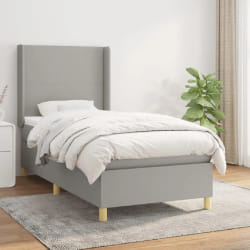 VidaXL Sommier à lattes de lit avec matelas Gris clair 100x200 cm