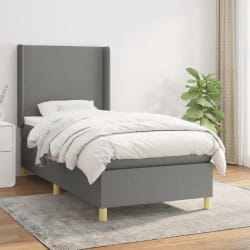 vidaXL Sommier avec matelas 100x200 cm - Gris foncé