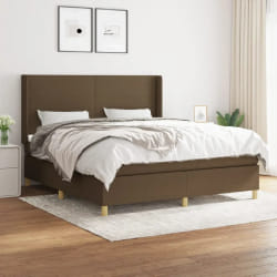 vidaXL Sommier à lattes de lit avec matelas Marron foncé 180x200 cm - 180 x 200 cm