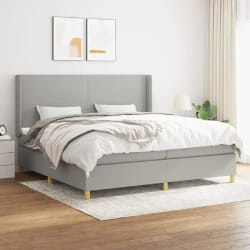 VidaXL Sommier à lattes avec matelas Gris clair 200x200 cm