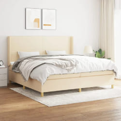 vidaXL Sommier à lattes avec matelas 200x200 cm - Crème