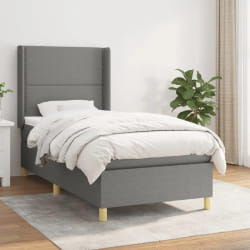 vidaXL Sommier à lattes avec matelas 90x200 - Gris foncé