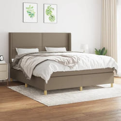 3131925 vidaXL Lit à sommier tapissier avec matelas Taupe 160x200 cm Tissu