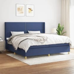 vidaXL Sommier à lattes de lit avec matelas - Bleu 200x200 cm